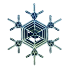A snowflake-like water crystal