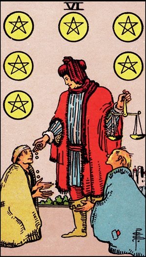 Six of Pentacles tarot card