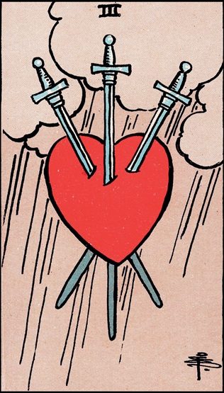 Three of Swords tarot card