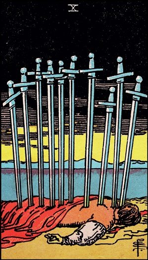 Ten of Swords tarot card