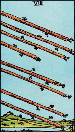 Eight of Wands tarot card